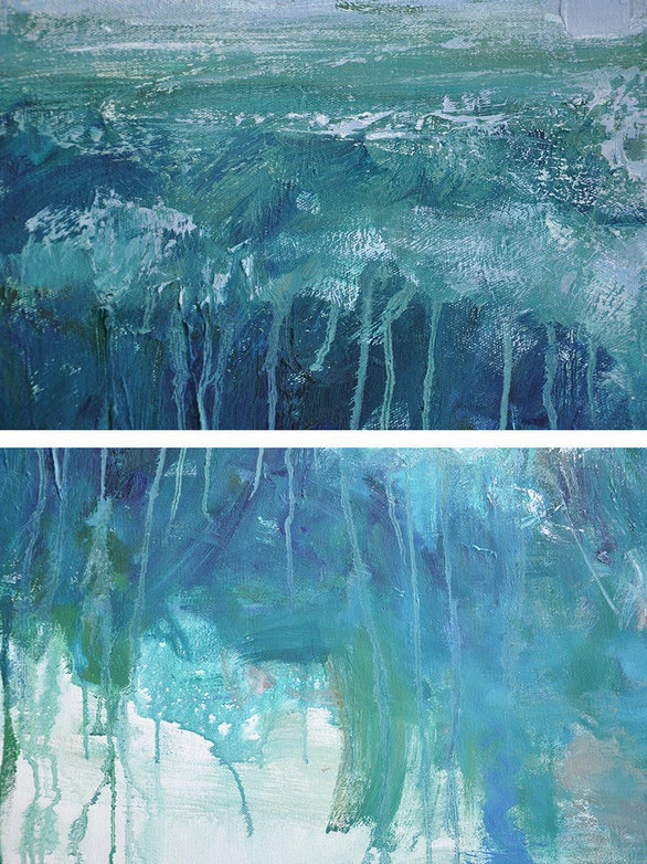 Huge Abstract Painting On Canvas,Oversized Abstract Landscape Oil Painting,Hand Paint Large Art,Blue,Green,Gray.etc